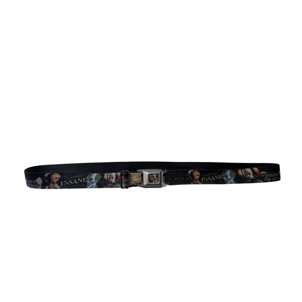 Buckle-Down Belt Unisex OS Black Fair Arkham City Harley Quinn Joker Seatbelt